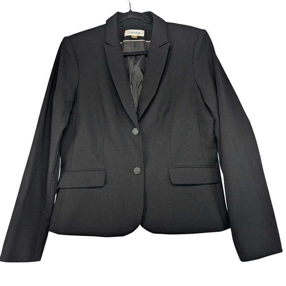 Calvin Klein Jackets & Blazers - Calvin Klein Womens Black Two Button Tailored Blazer Jacket Size 12 Professional